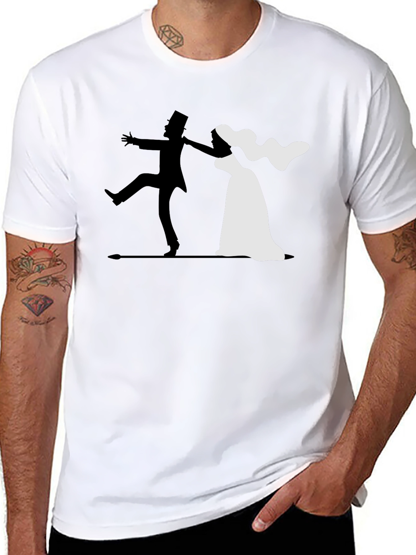 Bride and Groom Wedding Graphic T-Shirt
