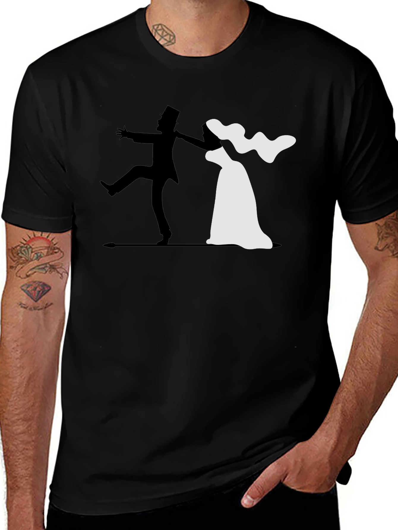 Bride and Groom Wedding Graphic T-Shirt