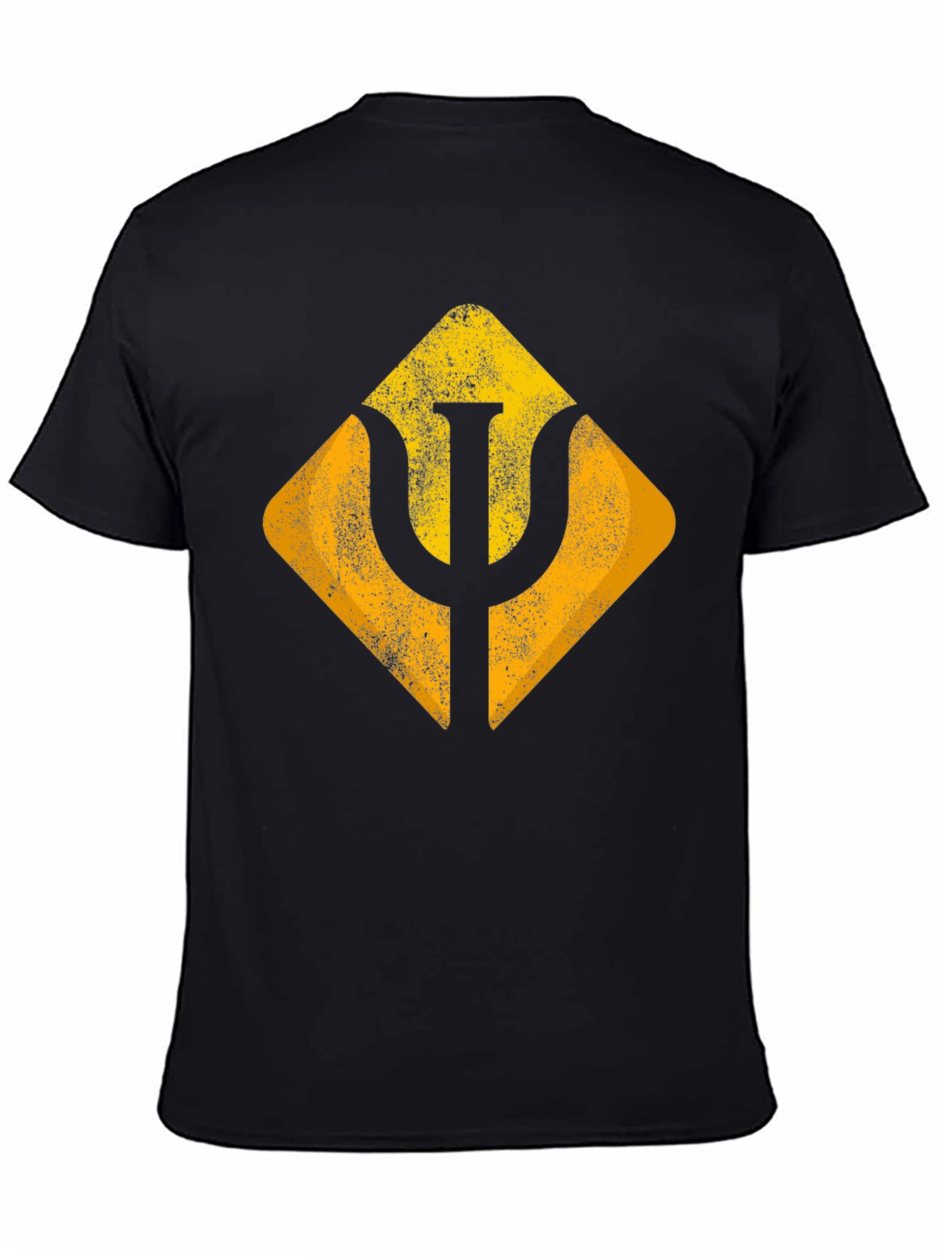 Geometric Symbol Graphic Tee - Soft Black Cotton
