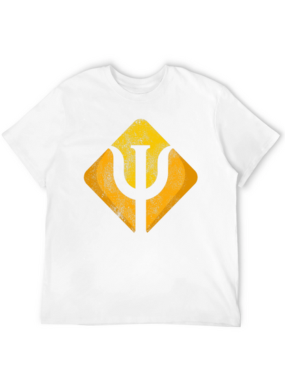 Geometric Symbol Graphic Tee - Soft Black Cotton