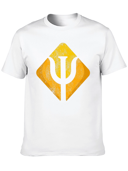 Geometric Symbol Graphic Tee - Soft Black Cotton