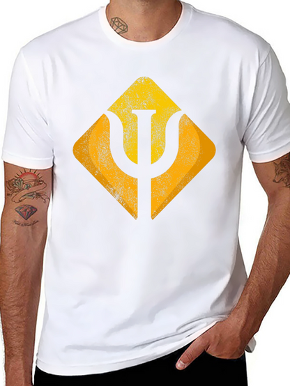 Geometric Symbol Graphic Tee - Soft Black Cotton
