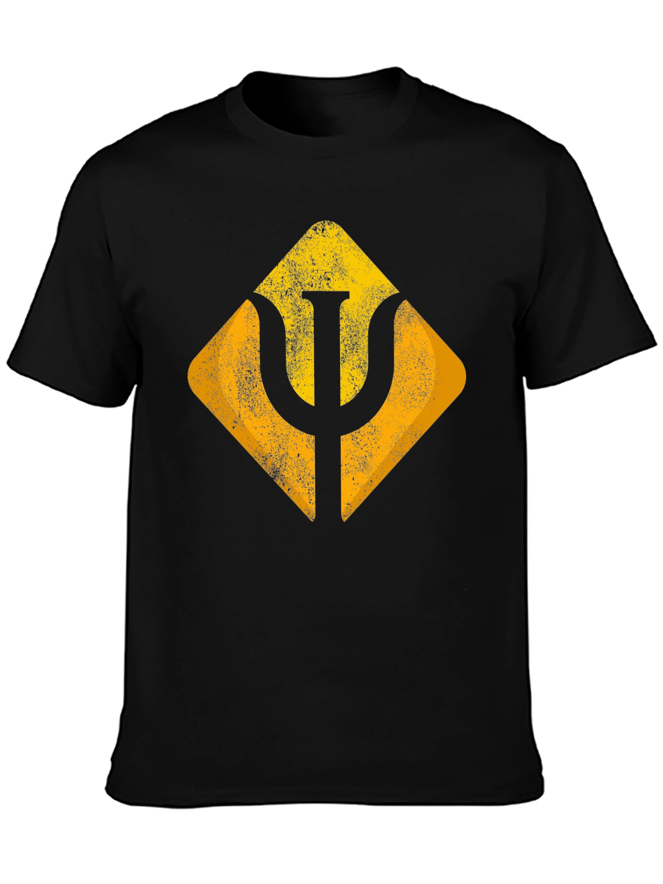 Geometric Symbol Graphic Tee - Soft Black Cotton