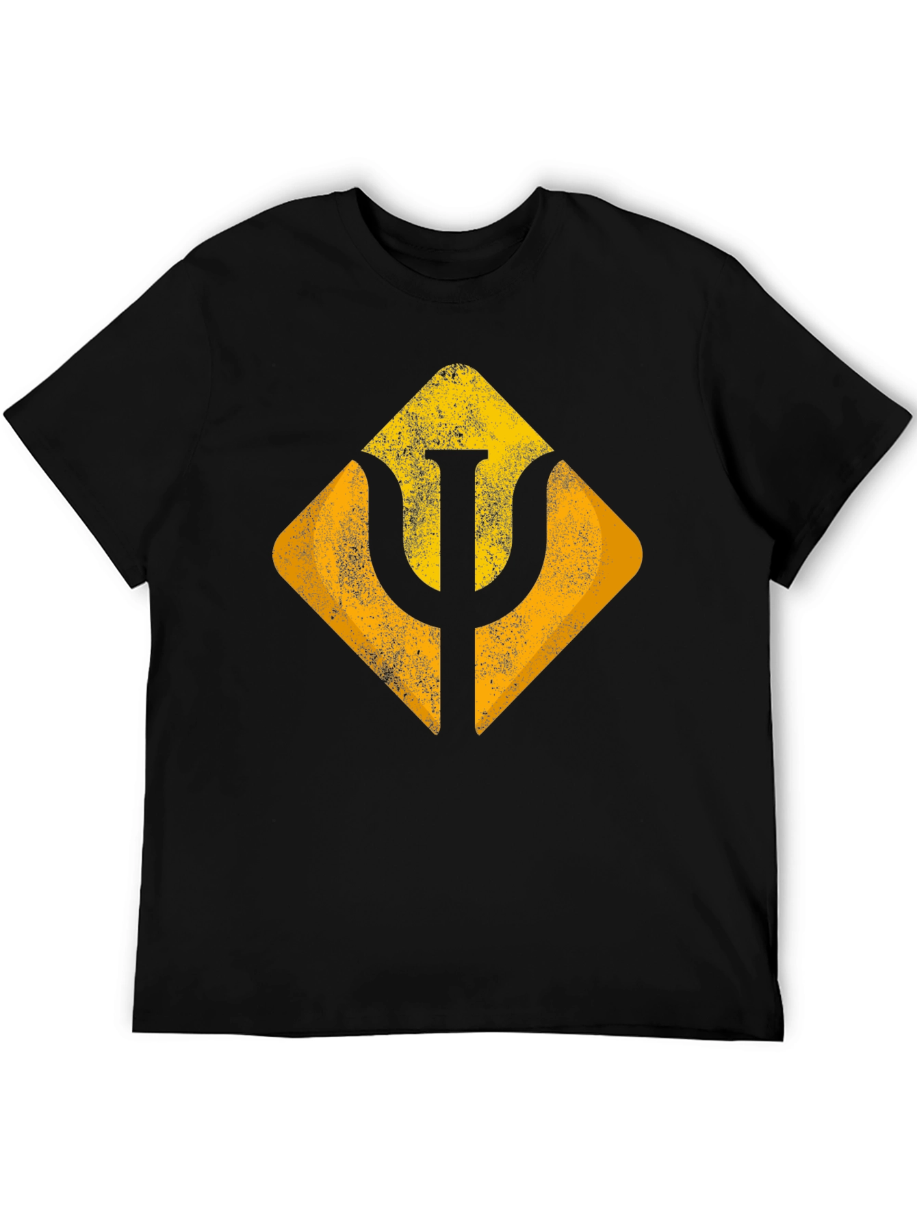 Geometric Symbol Graphic Tee - Soft Black Cotton