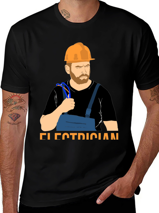 Electrician Graphic T-Shirt Hard Hat & Wire