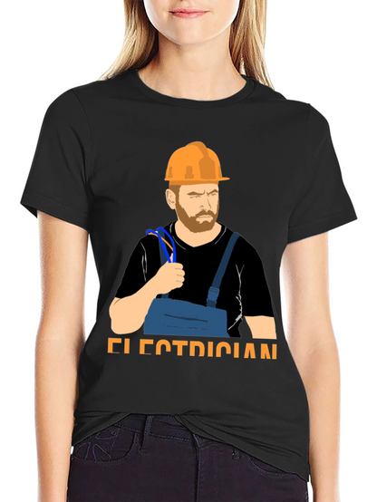Electrician Graphic T-Shirt Hard Hat & Wire