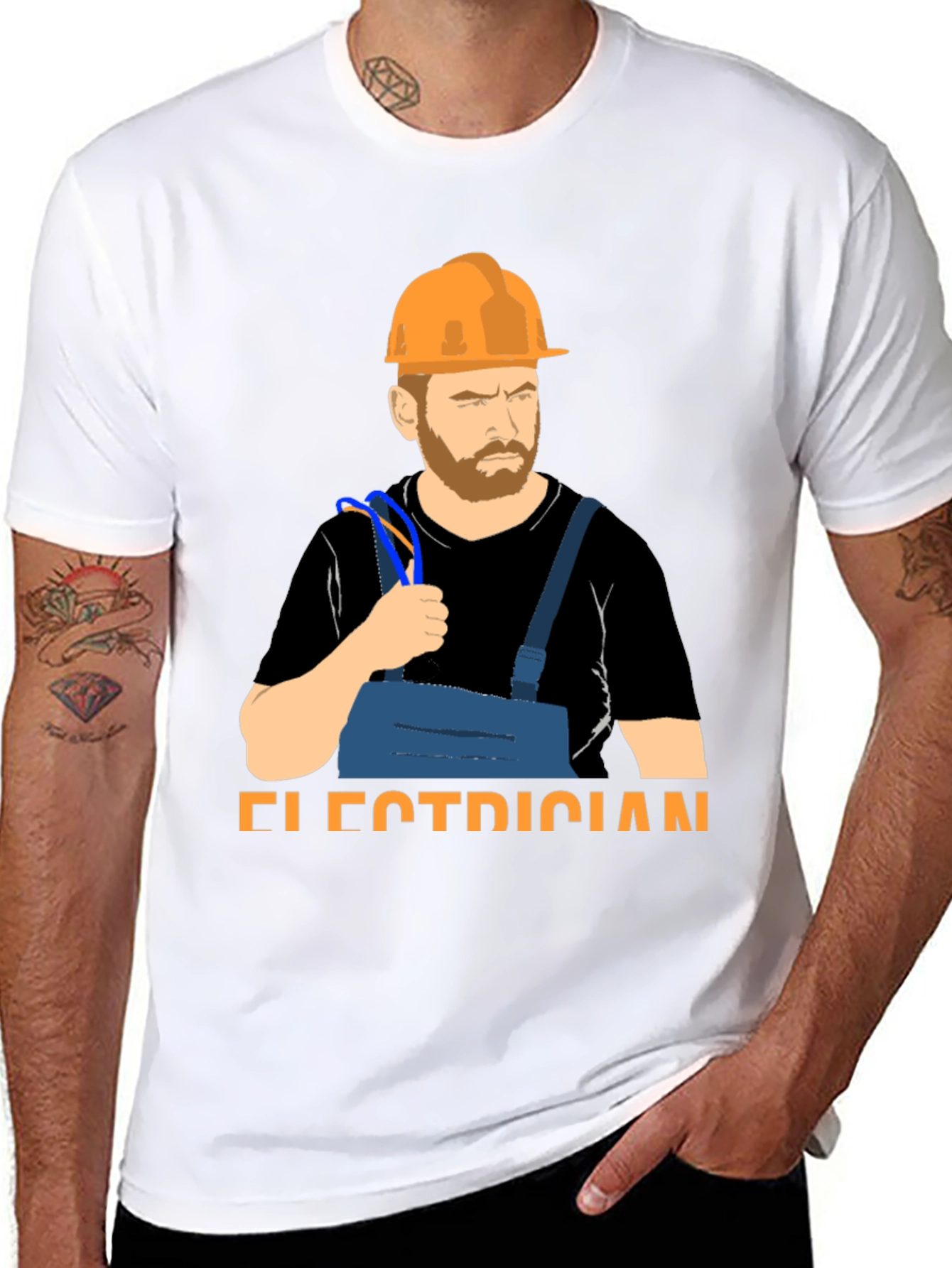 Electrician Graphic T-Shirt Hard Hat & Wire