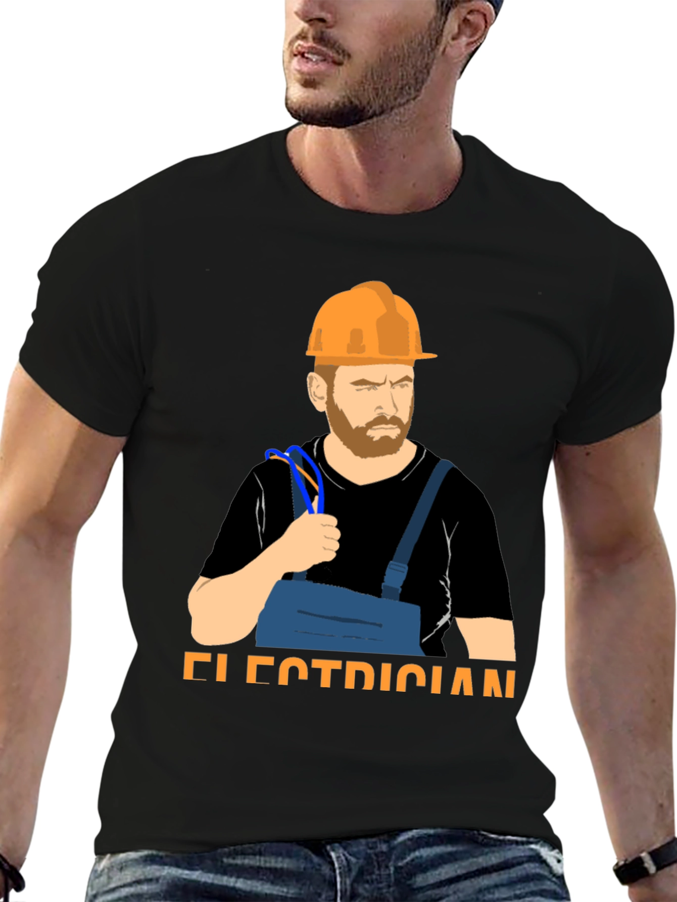 Electrician Graphic T-Shirt Hard Hat & Wire