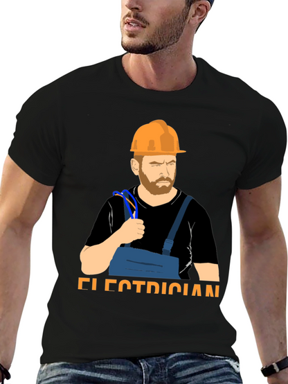 Electrician Graphic T-Shirt Hard Hat & Wire