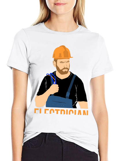 Electrician Graphic T-Shirt Hard Hat & Wire