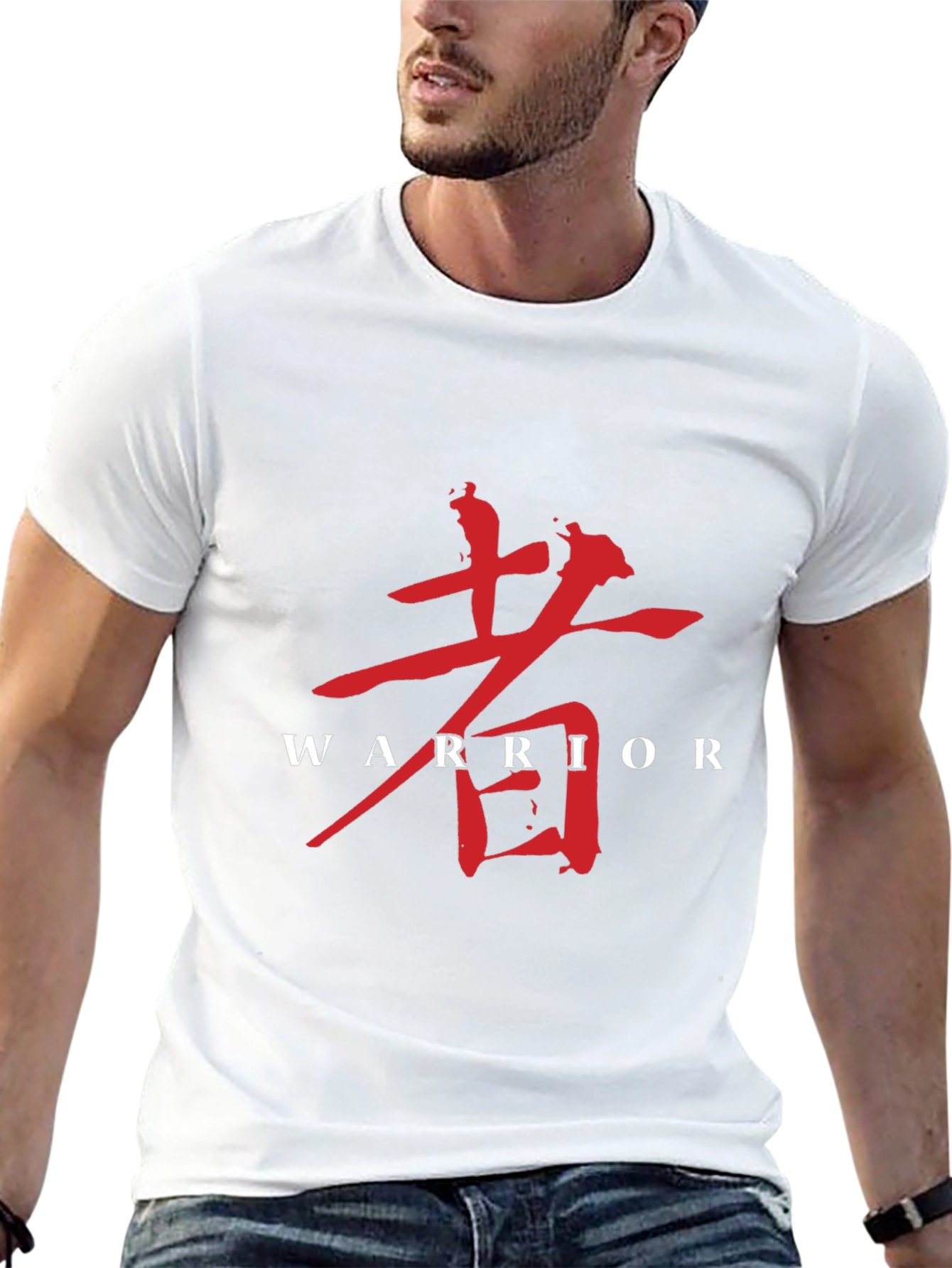 Warrior Kanji Graphic Tee - Bold Asian Style