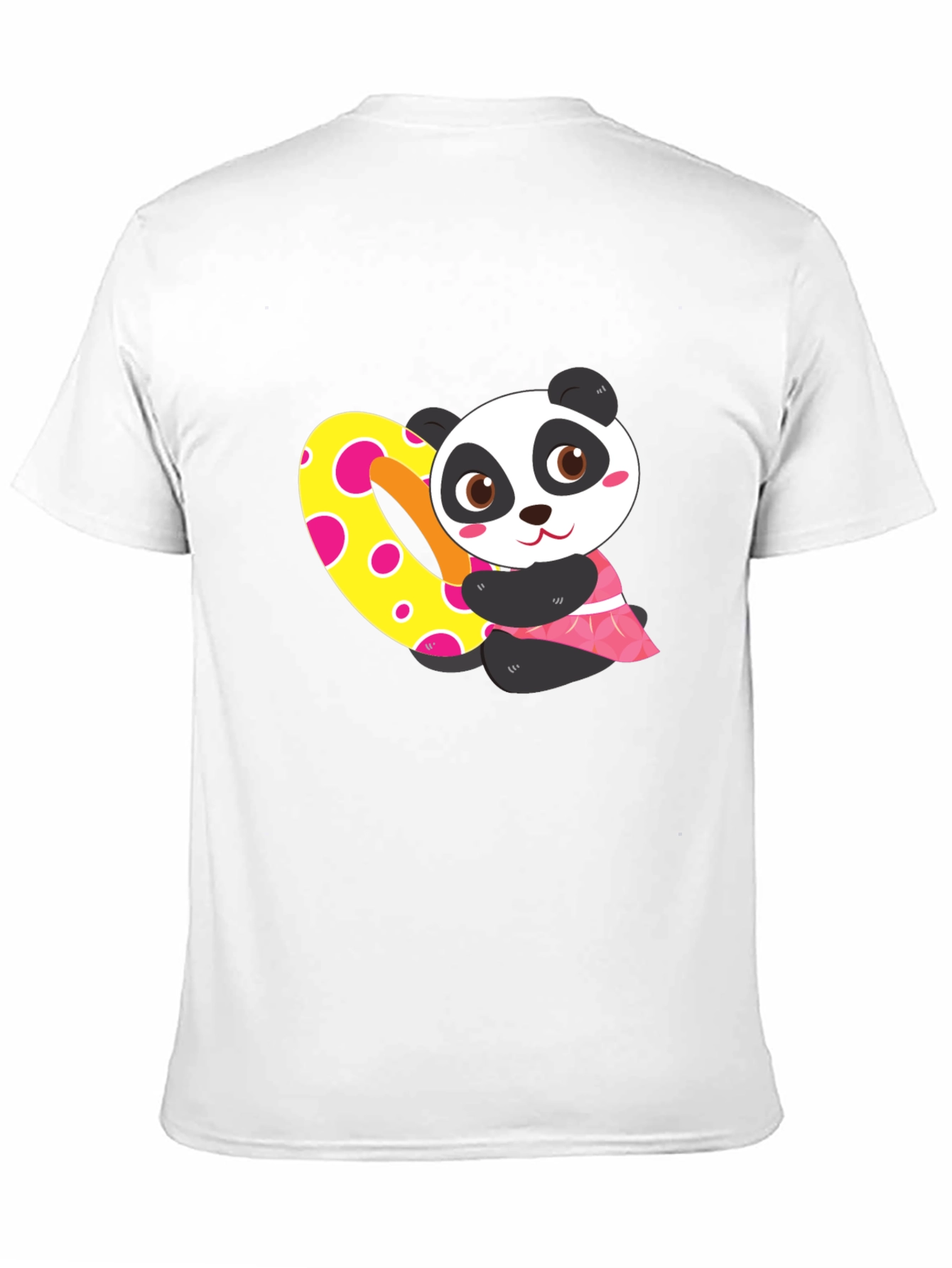 Cute Panda Heart Graphic Black T-Shirt