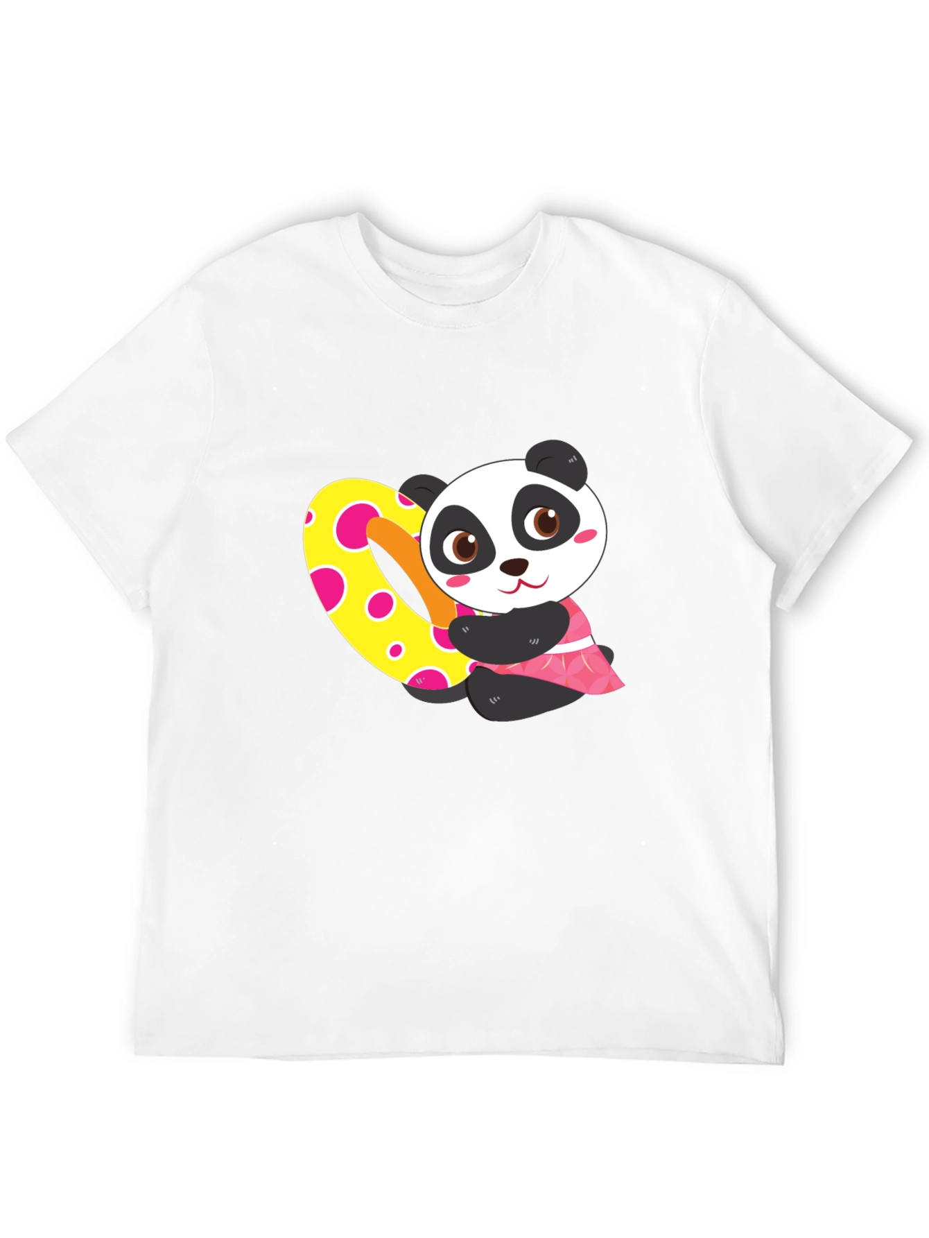 Cute Panda Heart Graphic Black T-Shirt