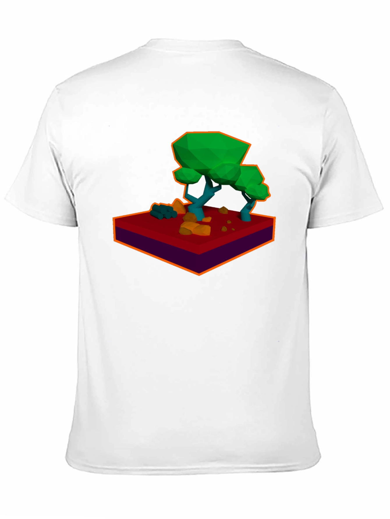 Low-Poly Tree Graphic Black T-Shirt
