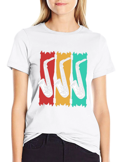 Retro Saxophone T-Shirt - Cool Music Tee