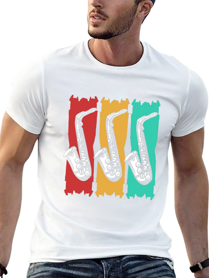 Retro Saxophone T-Shirt - Cool Music Tee