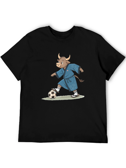 Cartoon Bull Soccer T-Shirt