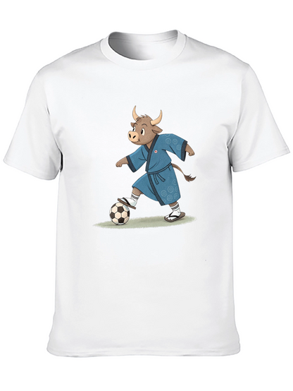 Cartoon Bull Soccer T-Shirt