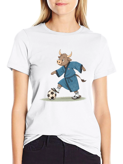 Cartoon Bull Soccer T-Shirt