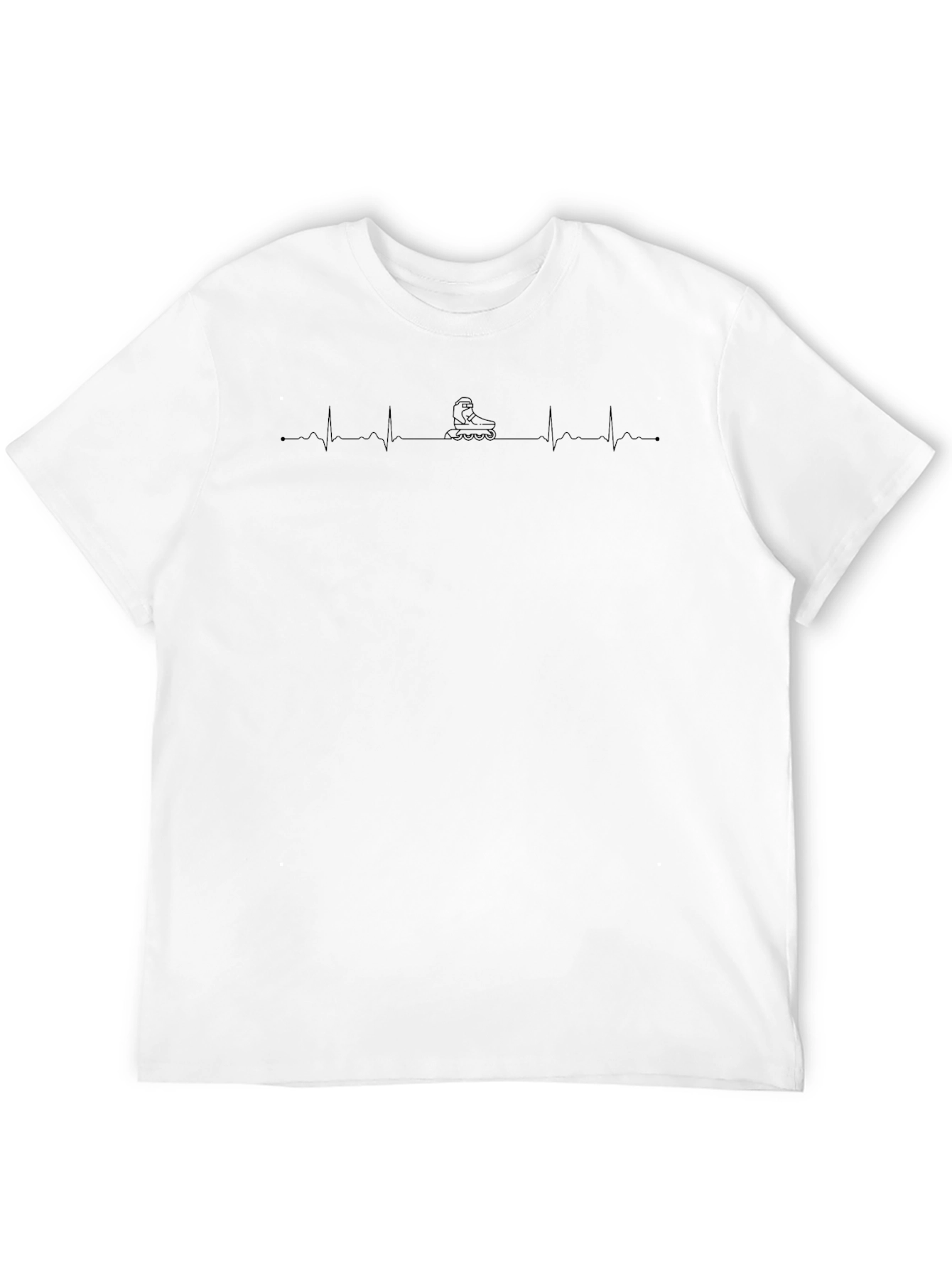 Roller Skate Heartbeat Graphic T-Shirt