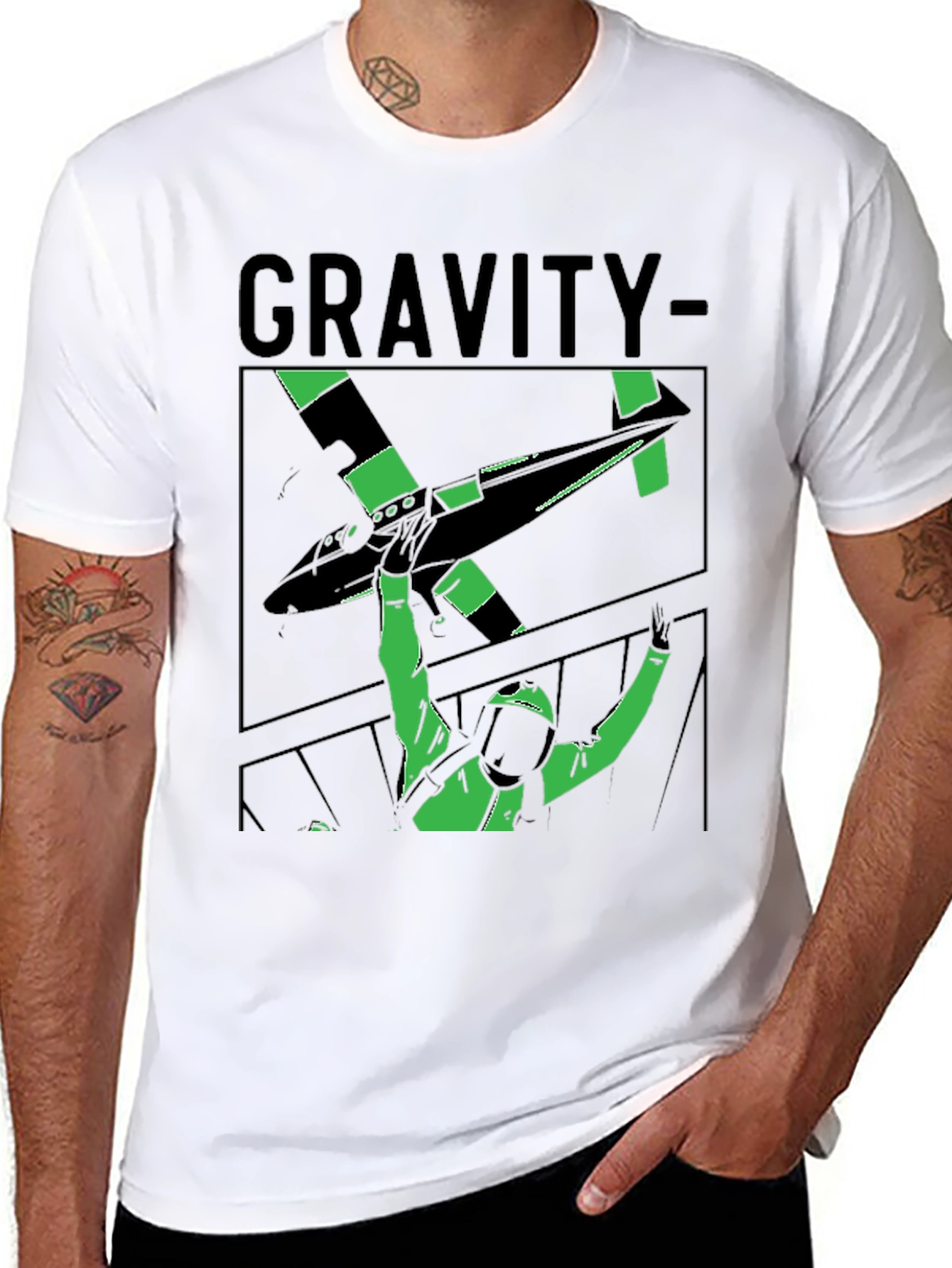 Gravity Graphic Tee - Stylish Black T-Shirt