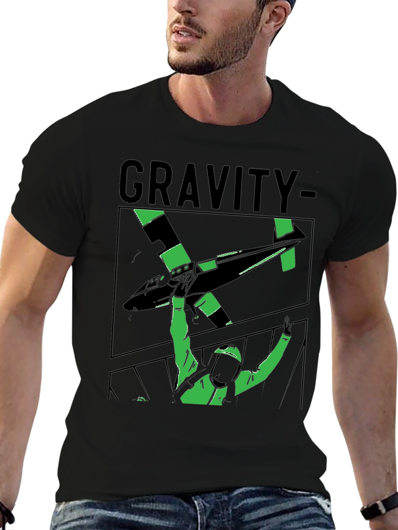 Gravity Graphic Tee - Stylish Black T-Shirt