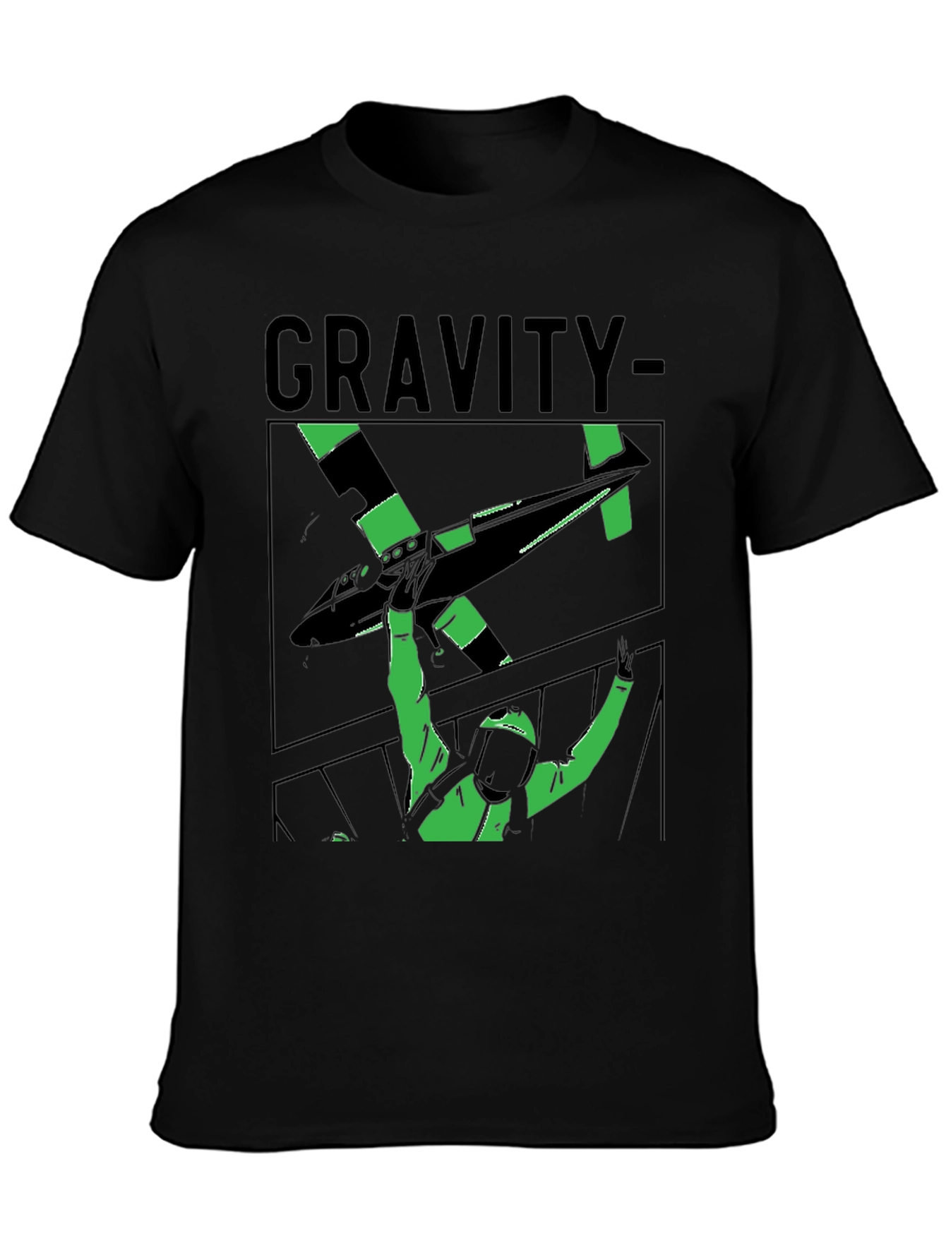 Gravity Graphic Tee - Stylish Black T-Shirt