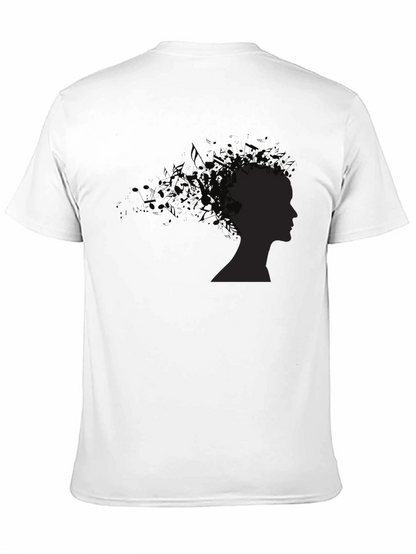 Abstract Silhouette Graphic Black Tee