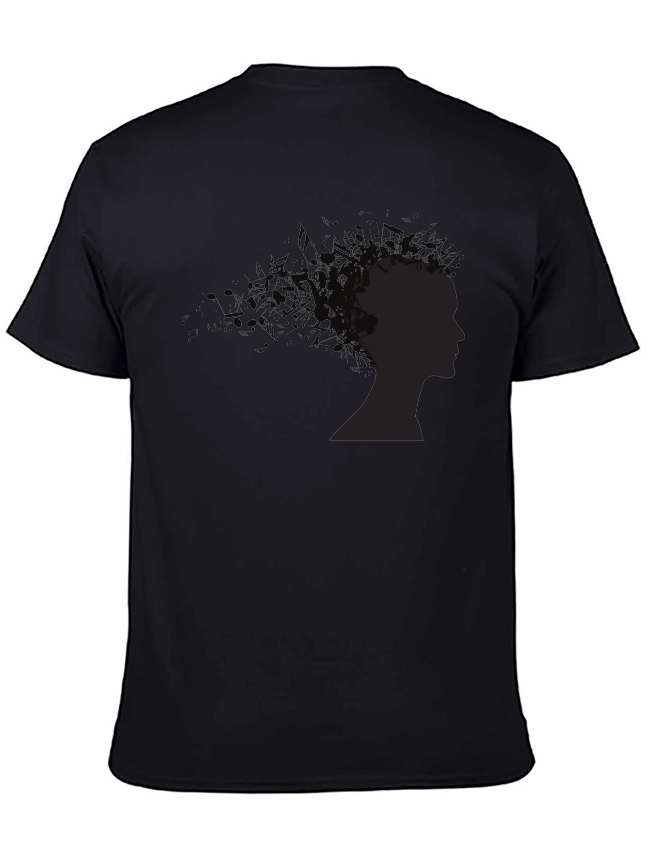 Abstract Silhouette Graphic Black Tee