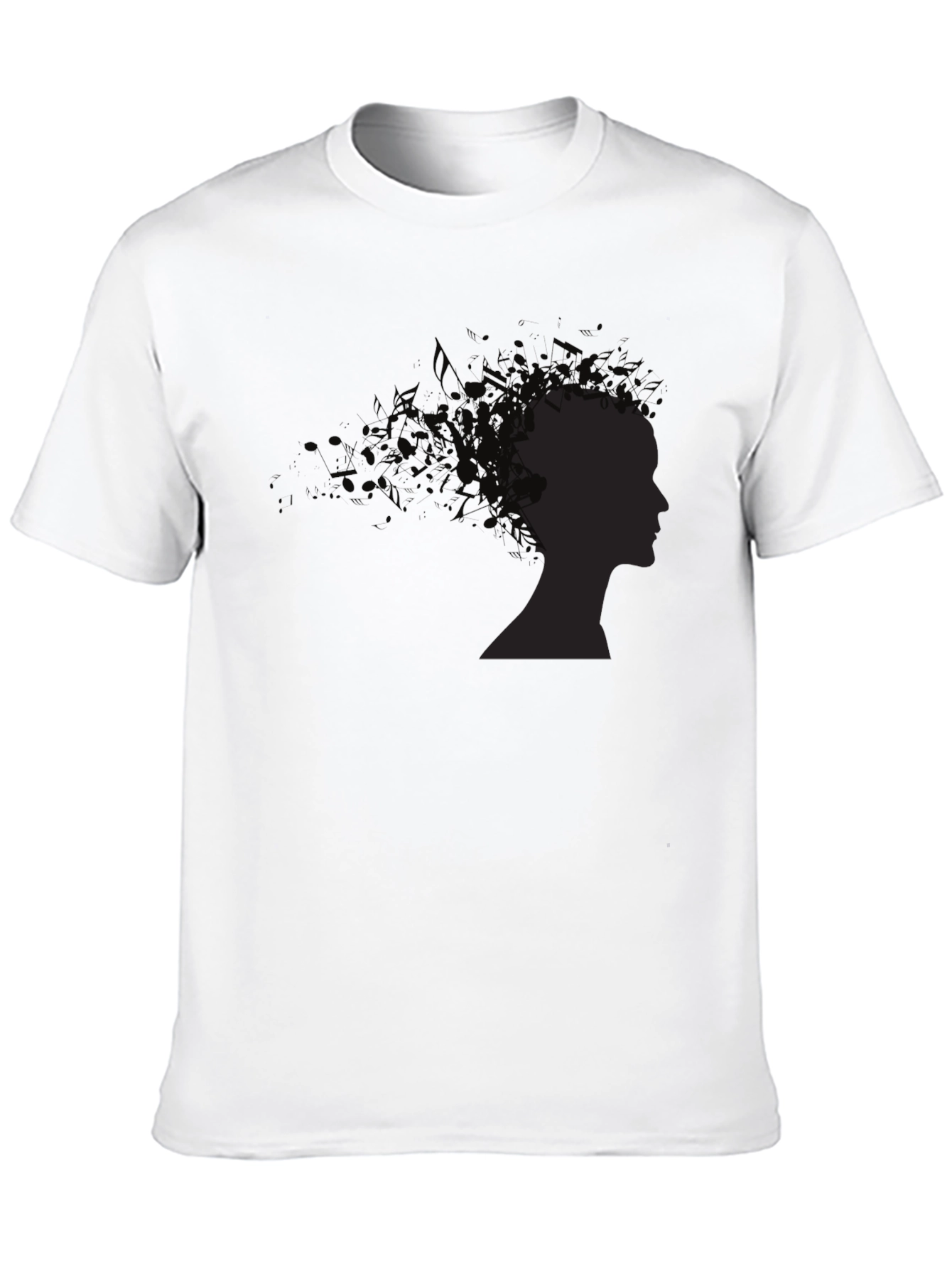 Abstract Silhouette Graphic Black Tee
