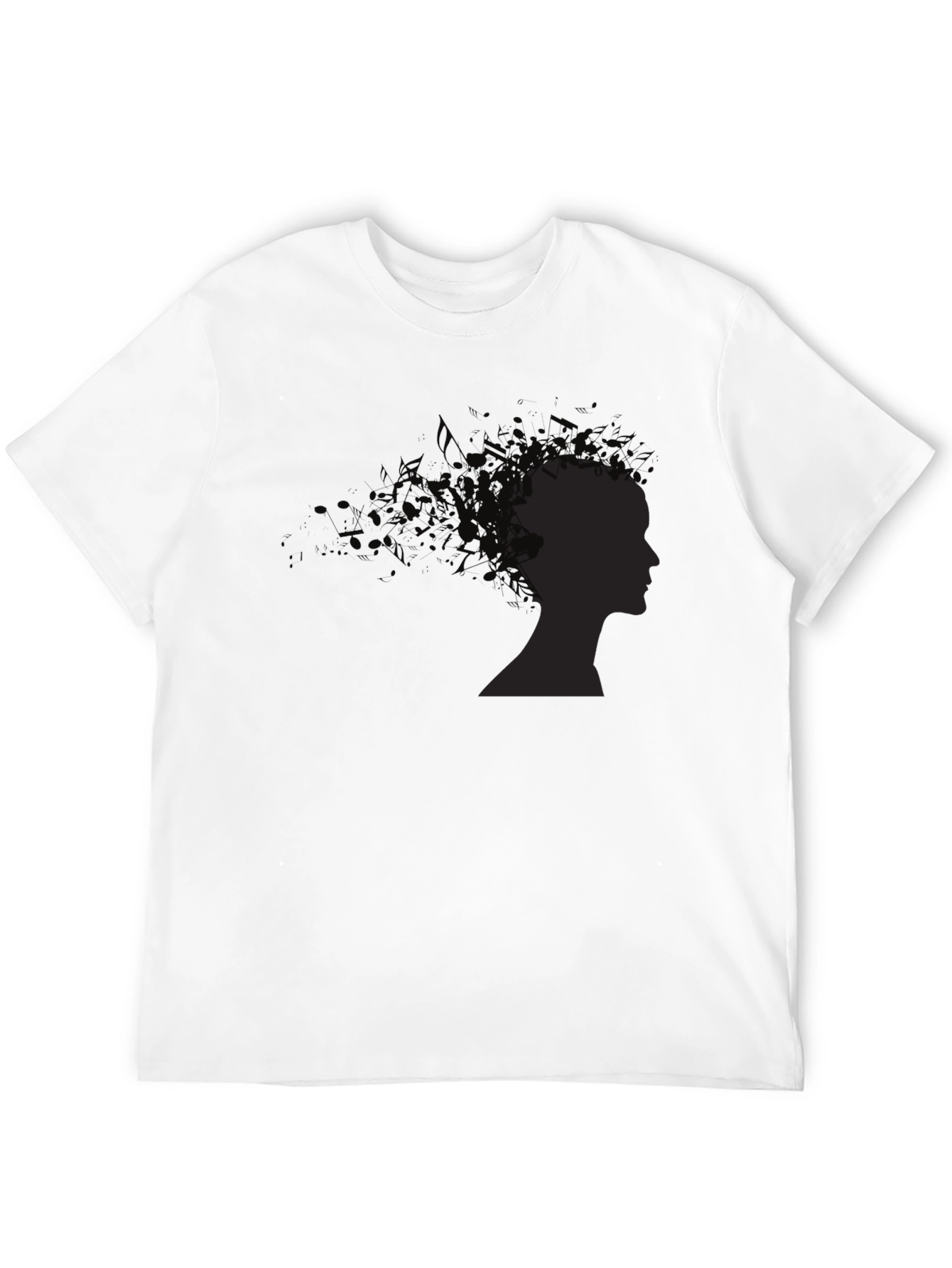 Abstract Silhouette Graphic Black Tee