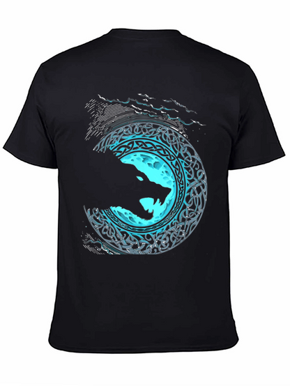 Wolf Moon Celtic T-Shirt - Black Graphic Tee