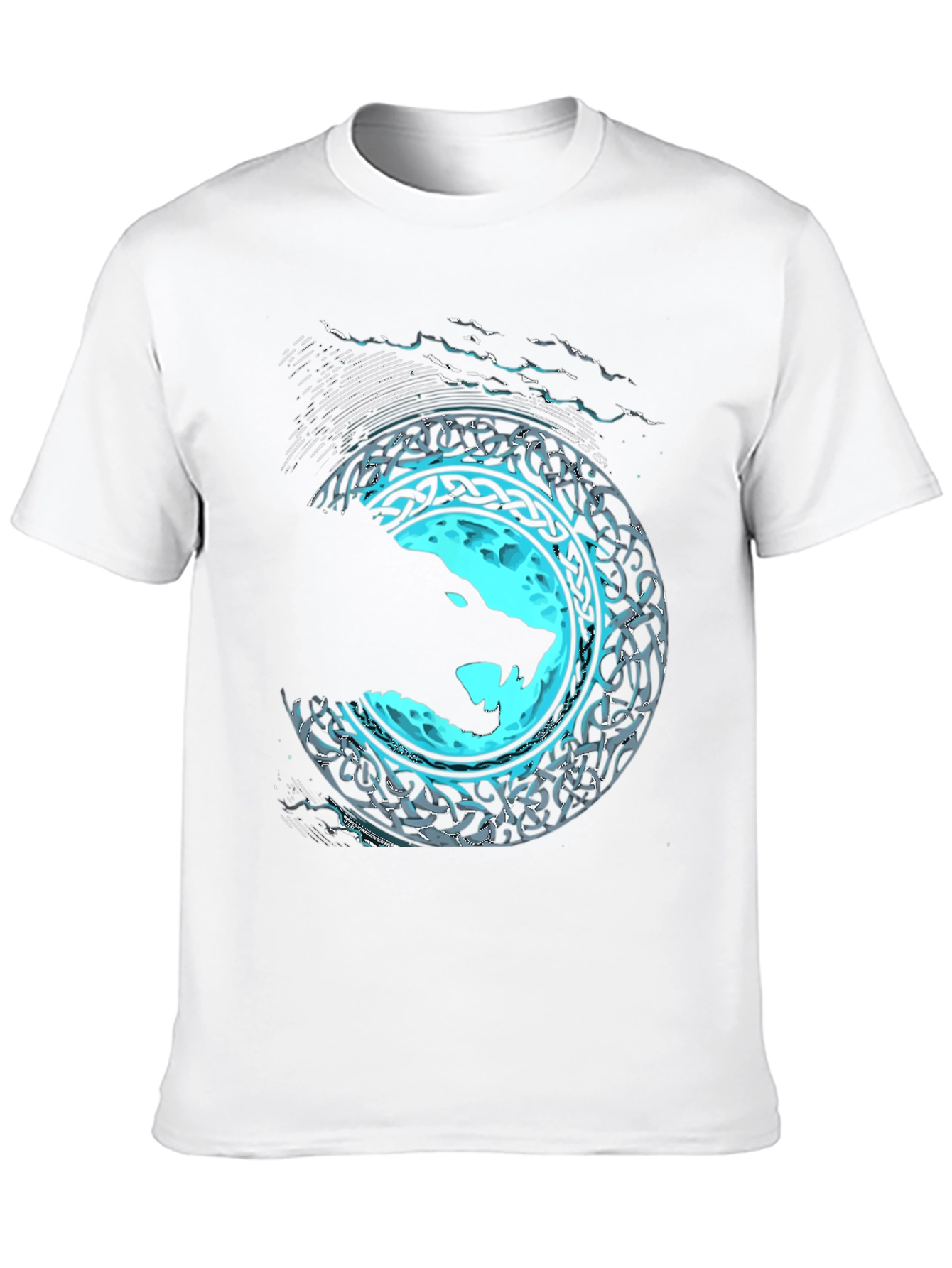 Wolf Moon Celtic T-Shirt - Black Graphic Tee