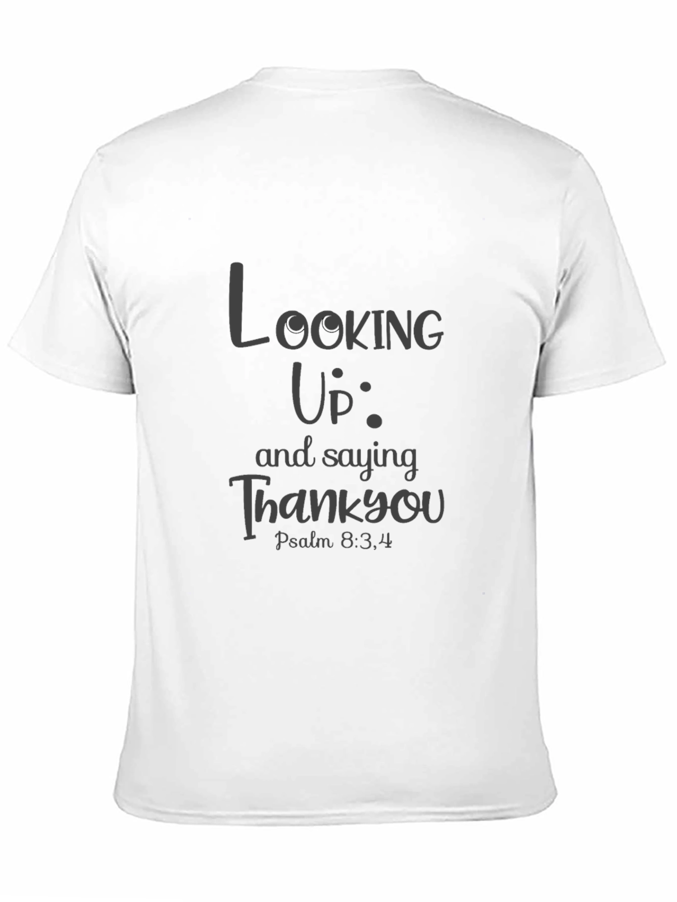 Looking Up Saying Thank You Black T-Shirt