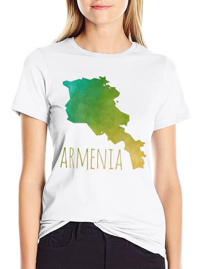 Armenia Map Graphic Tee - Black Cotton T-Shirt