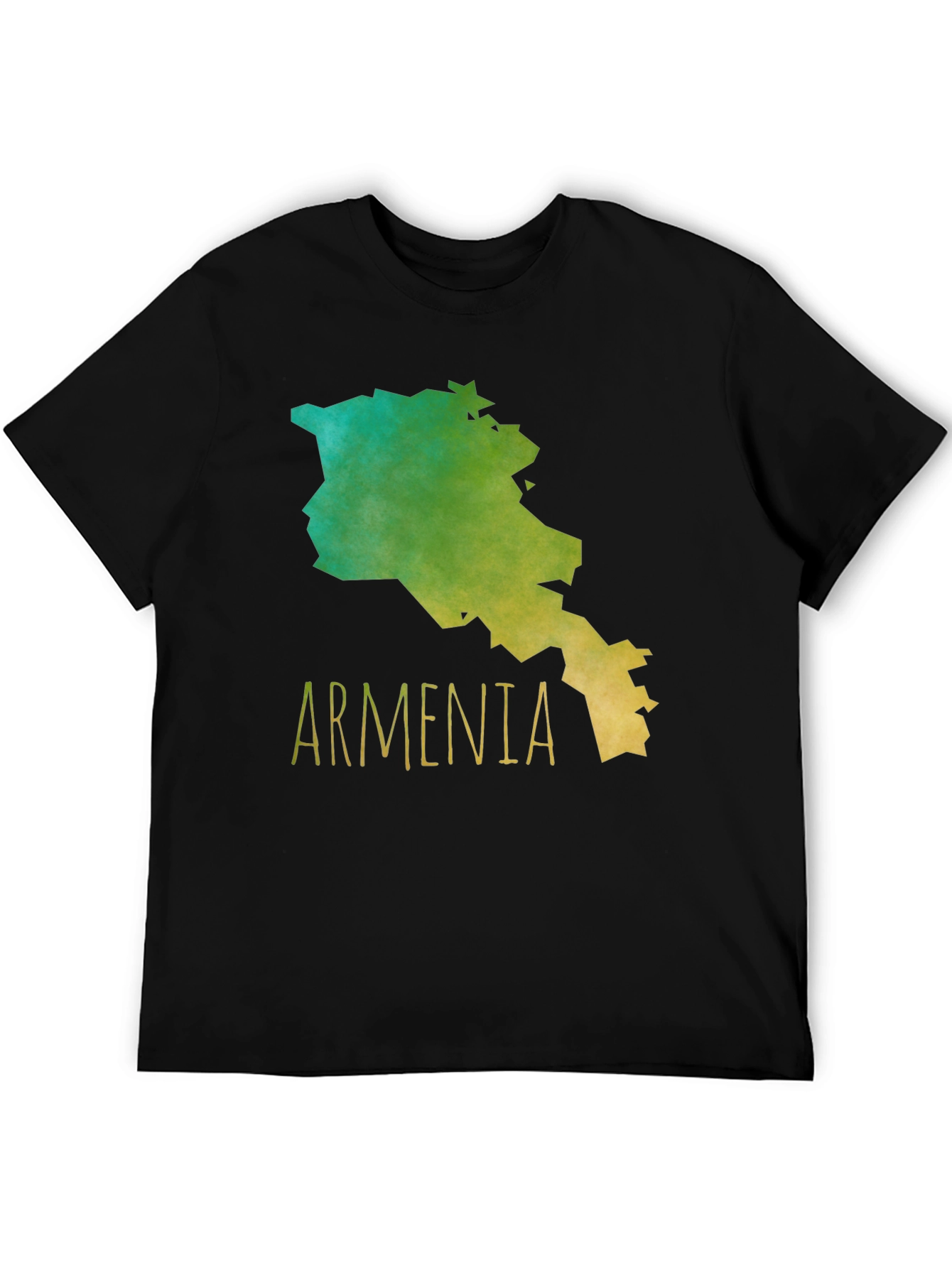 Armenia Map Graphic Tee - Black Cotton T-Shirt