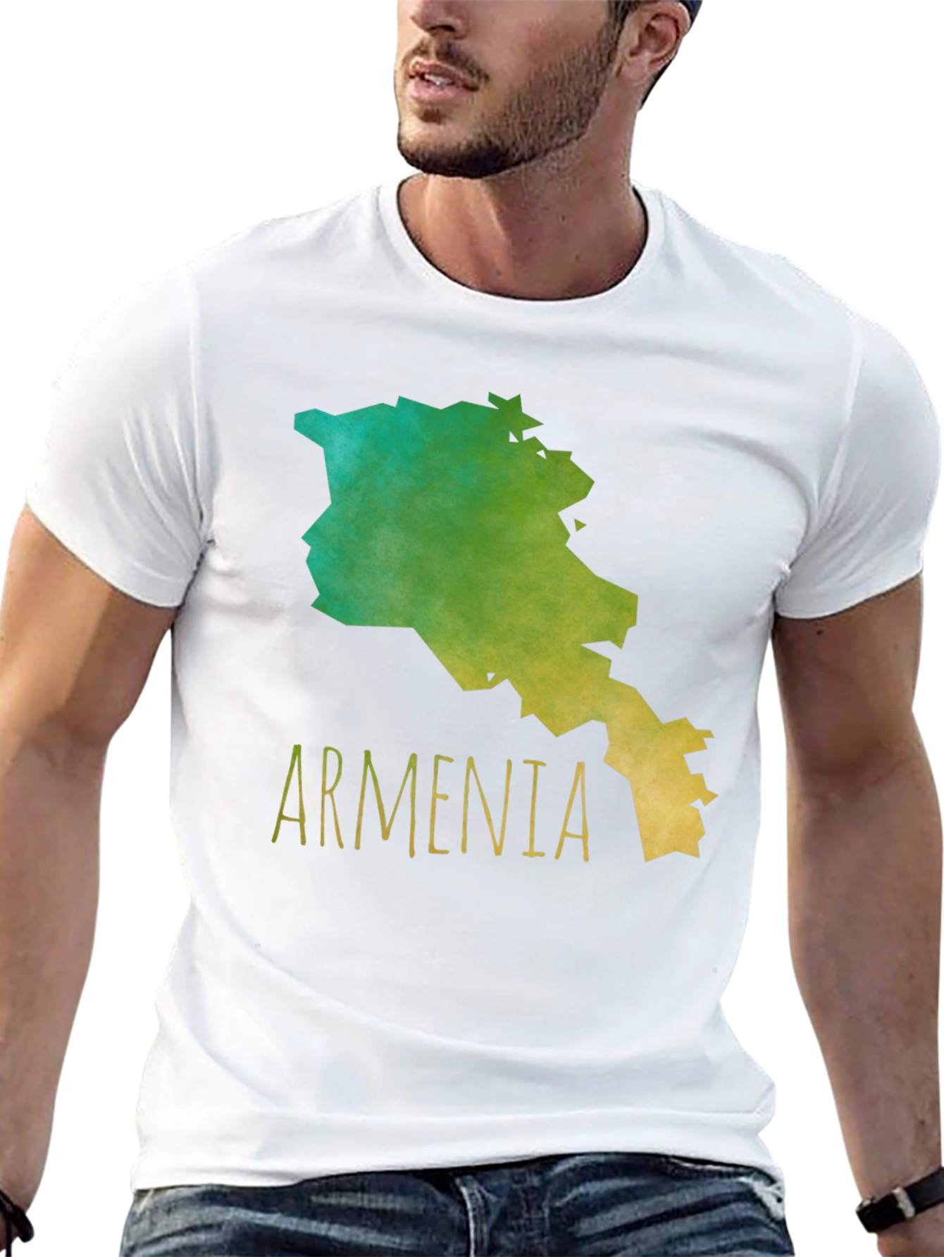 Armenia Map Graphic Tee - Black Cotton T-Shirt