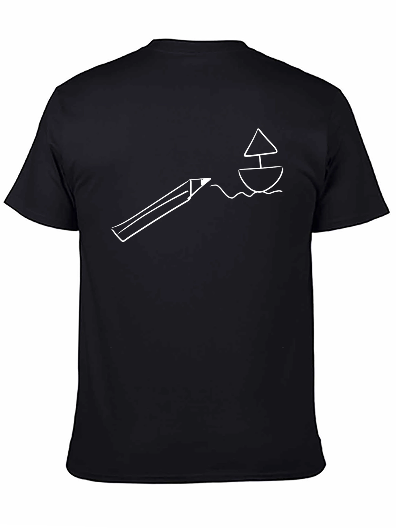 Sketch Artist Tee - Hand-Drawn Boat Design