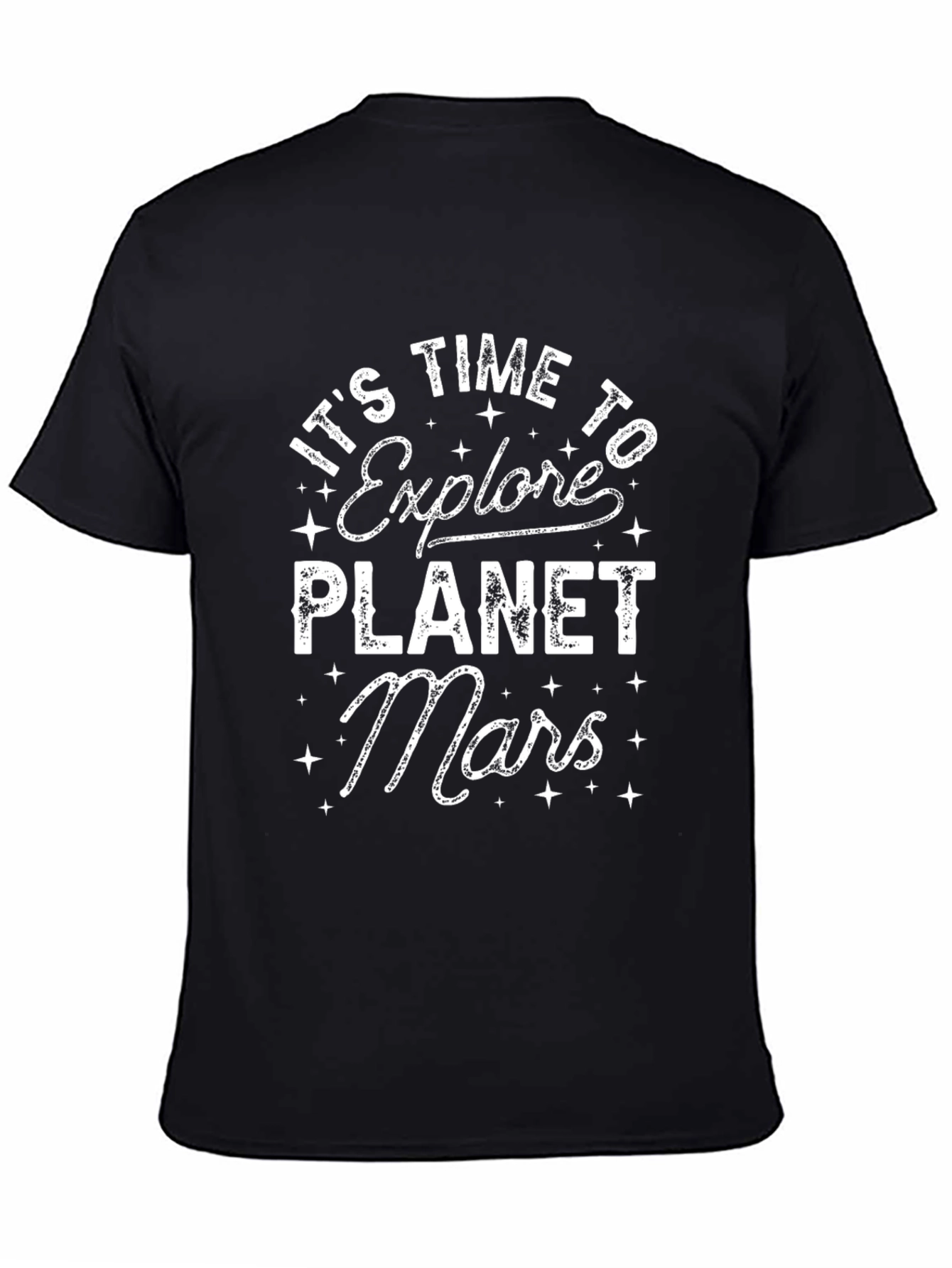 Explore Planet Mars Black Graphic T-Shirt