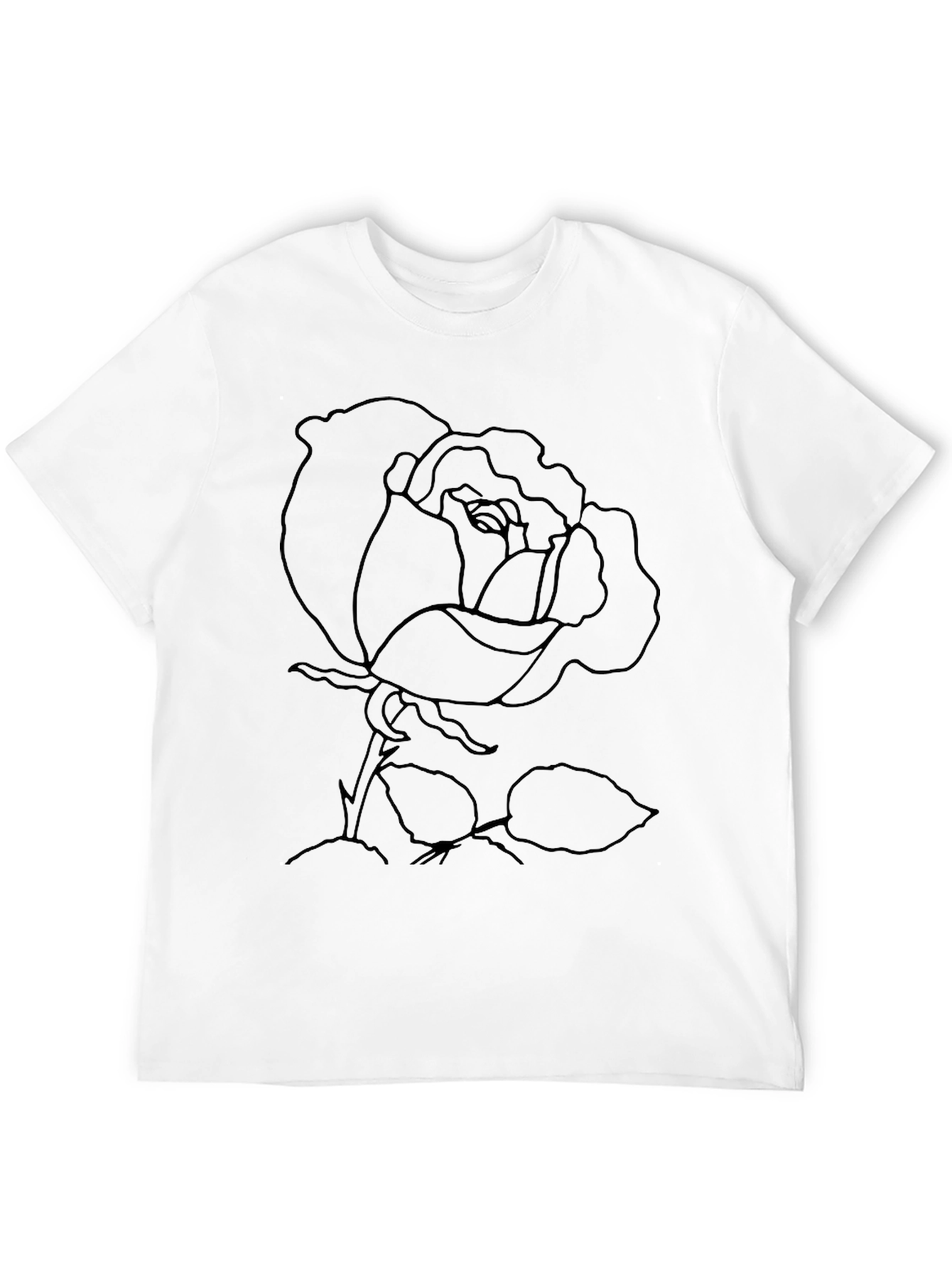 Rose Outline Graphic Print T-Shirt