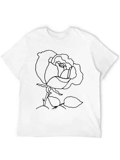 Rose Outline Graphic Print T-Shirt