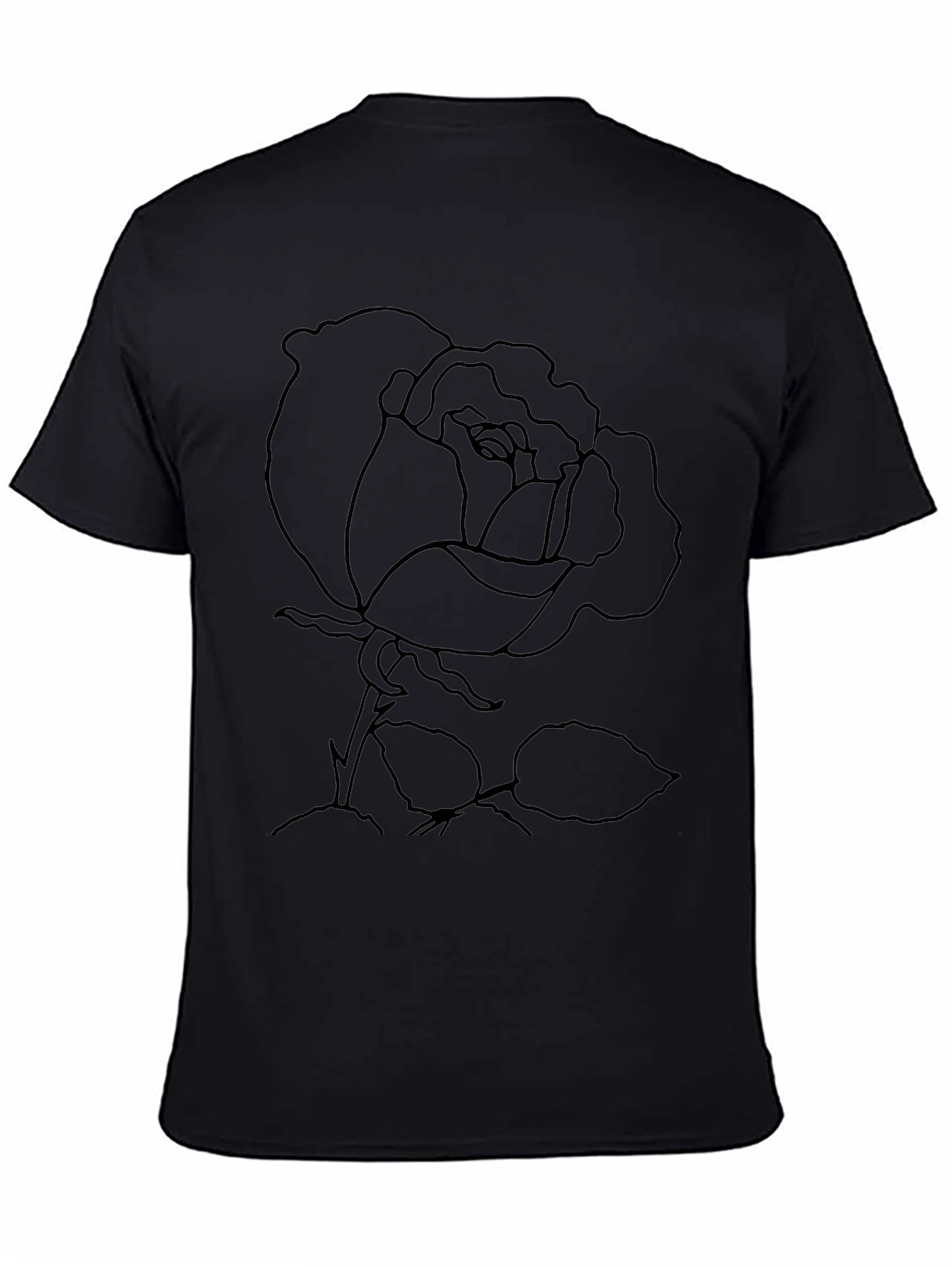 Rose Outline Graphic Print T-Shirt