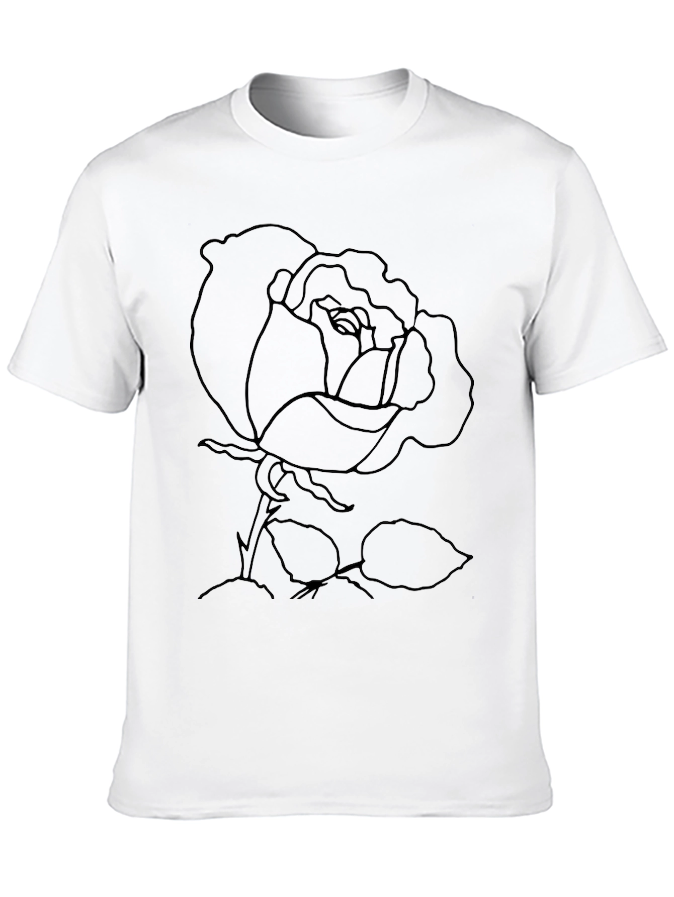 Rose Outline Graphic Print T-Shirt