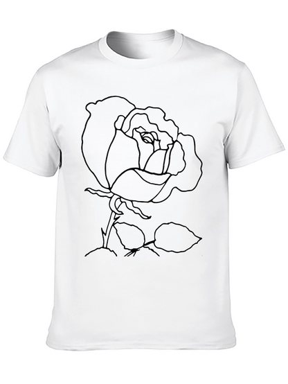 Rose Outline Graphic Print T-Shirt