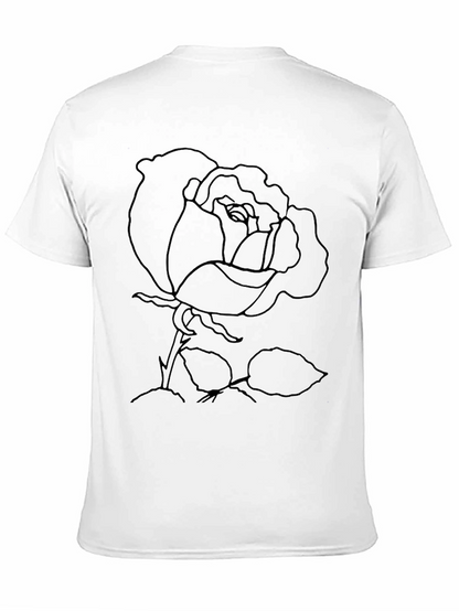 Rose Outline Graphic Print T-Shirt