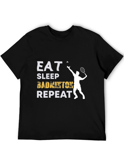 Eat Sleep Badminton Repeat Graphic Tee