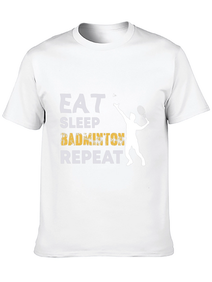 Eat Sleep Badminton Repeat Graphic Tee