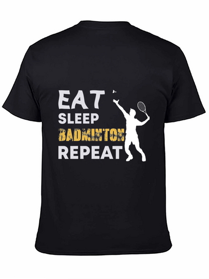 Eat Sleep Badminton Repeat Graphic Tee