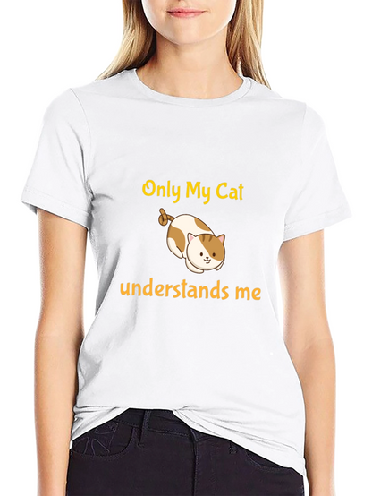 Only My Cat Understands Me Black T-Shirt