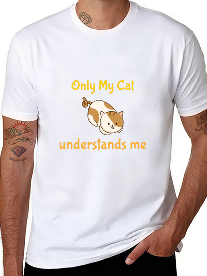 Only My Cat Understands Me Black T-Shirt